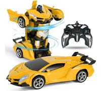 HOTUT Jouets transformables, voiture télécommandée, voitures télécommandées 2 en 1, jouet robot de déformation 2,4 GHz, rotation à 360 °, cadeaux de lumière froide pour enfants garçons à partir de 6