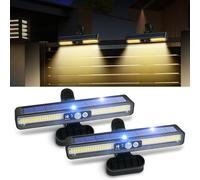HOTUT Lampe Solaire Exterieur, 2 Pièces Lampe solaire à pince avec détecteur de mouvement, 36 LEDs 3 Modes applique murale solaire LED, Lampes solaires à clip pour jardin, couloir, cour, clôture