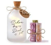 HOTUT LED Bouteille Lumières avec Inscription - Schön, DASS ES Dich gibt, Lumineuse Bouteille Décorative Lumière de Bouteille avec Bouchon en liège,Cadeau pour mère, Cadeau d'anniversaire pour Maman