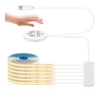 HOTUT Lot de 6 rubans LED COB 1 m, blanc chaud 5 V, montage parallèle, découpable - Pour armoires, vitrines, panneaux acoustiques
