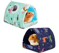 HOTUT Maison pour Cochon d'Inde, 2 Pieces Petits Animaux Couchages Hiver Cabane, Lits Grotte Chauds Petits, Confortable et Chaud, pour Lapin Nain Chinchilla Hérisson Cobayes Ecureuils