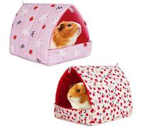 HOTUT Maison pour Cochon d'Inde, 2 Pieces Petits Animaux Couchages Hiver Cabane, Lits Grotte Chauds Petits, Confortable et Chaud, pour Lapin Nain Chinchilla Hérisson Cobayes Ecureuils