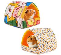 HOTUT Maison pour Cochon d'Inde, 2 Pieces Petits Animaux Couchages Hiver Cabane, Lits Grotte Chauds Petits, Confortable et Chaud, pour Lapin Nain Chinchilla Hérisson Cobayes Ecureuils