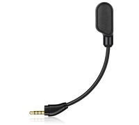 HOTUT Micro de Remplacement Détachable 3.5mm avec Réduction de Bruit, Micro Externe Gaming avec Indicateur LED Muet(Noir)