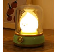 HOTUT Mignonne Veilleuse Enfant, Veilleuse au Kérosène avec Mode Chaud et Mode Bougie, Dimmable, USB Rechargeable Lampes Veilleuse avec Minuteur, Lampe de Chevet pour Enfants/Adultes/Bebe