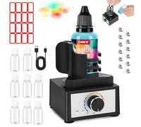 HOTUT Mini Mélangeur de Peinture Vortex,Shaker de Peinture Modèle DIY avec 12 Billes de Mélange,8 Bouteilles en Plastique,Agitateur de Peinture à 3 Vitesses,Mains libres,10-100 ml,300~2400 Tr/min