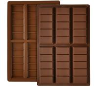 HOTUT Moule à Chocolat en Silicone, 2 Pièces Moules À Barres De Chocolat De Dubaï, Moule à Chocolat Antiadhésif, Moules à Chocolat Super Profonds pour Barres Protéinées et Énergétiques