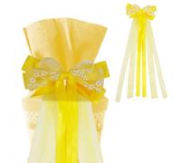 HOTUT Noeud Conique Scolaire, Noeud Cône en Sucre Jaune, Grand Noeud 3D, Noeud 60x20 cm, Accessoire de Décoration Artisanale, Décoration de Rentrée Scolaire pour Garçons et Filles