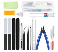 HOTUT Outils de Modélisme, 23 Pièces Modeleur Basic Outils Craft Set, Ensemble d'outils de Fabrication de Modèles, Modèle Outils de Loisirs Kit pour L'assemblage, Construction, Réparation de Modèles