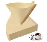 HOTUT Papier filtre à café coniques, 100 pièces Filtre en papier jetables en forme de V, V01 taille 2 pour les marques de café leaders du marché, pour cônes d'égouttage/machines à verser - Brun