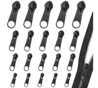HOTUT Remplacement Tirettes Fermeture Eclair, 20 Pièces Tirette de Fermeture éclair en Métal Amovible, Universel Fermeture Éclair Clipsable, pour la Réparation de Pantalons Veste Sacs Manteau Valise