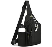 HOTUT Sac de Poitrine, Sacoche Homme Bandouliere, Sacs à dos Porté Travers, Sac à Dos Petit avec Port pour Écouteurs, Sling Bag Élégant pour Sport Randonnée Cyclisme Homme et Femme