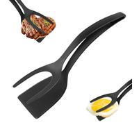 HOTUT Spatule en Nylon 2 en 1, Spatule à œufs à Crêpes Multifonction, Spatule de Cuisine en Nylon, Double Spatule œufs au Plat, Polyvalente Ustensiles de Cuisine pour Pain Omelette Crêpes Toasts