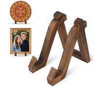 HOTUT Support Assiette Decorative en Bois, 6 Pouces Porte Assiette, Presentoir Cadre Photo Livre de Table, Chevalet Support Presentoir, pour Plaque Livre Carte Postale Art Peintures Décoratives Cadre
