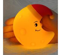 HOTUT Veilleuse Lune Enfant, Veilleuse Lune Bébé avec Fonction de Gradation Tactile, Kawaii Lampe de Chevet Enfant Deco Chambre Bebe, Rechargeable lampe de nuit Tenture murale magnétique