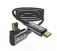 HOTUTUKI 90Degree Câble USB4, avec câble Thunderbolt 4, câble de charge 240W, câble de données 40 Gbps, 8K @ 60Hz HDR, câble USB C vers USB C, pour Hub, Dock,PC, eGUP (90Degree Câble USB4-1M)