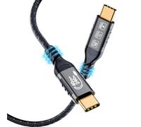 HOTUTUKI Cable Thunderbolt 4 40Gbps Supporte 8K@60Hz/4K@120Hz,240W 48V/5A PD3.1 USB-C Compatible avec Thunderbolt 3/USB 4 pour Macbook, Mac Studio Display, Hub, Switch, Dock (1,5M)