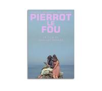 hotv Poster décoratif sur toile Pierrot Le Fou - Décoration murale - Décoration d'intérieur - 30 x 45 cm - Style sans cadre