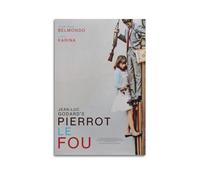 hotv Poster décoratif sur toile Pierrot Le Fou - Décoration murale pour chambre - Style sans cadre - 50 x 75 cm