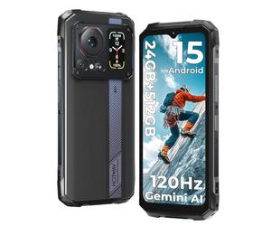 HOTWAV Cyber 16 Pro Téléphone Incassable,24Go+512Go/2To 6280mAh 6.6"+1.45" | Android 15 Téléphone Chantier,33W 2K 120Hz FHD+,108MP+24MP+32MP Octa-Core,IP68&IP69K MIL-STD-810/GPS/NFC/OTG/Face ID/Dual-SIM