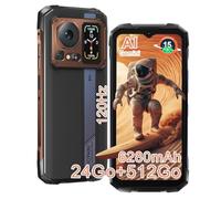 HOTWAV Cyber 16 Pro Téléphone Portable Incassable, 24Go+512Go/TF 2To, Batterie 6280mAh, 108MP+32MP Caméra, Écran 6.6" FHD+ 120Hz Android 15 Smartphone Incassable, Dual SIM 4G, NFC, Face ID, OTG, GPS