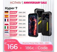 HOTWAV Hyper 7 5G téléphone robuste 10800mAh 6.6 ''FHD + 2K affichage téléphone portable 280LM 64MP Smartphone 8GB 256GB Android 14 téléphone portable Hyper 7 Black