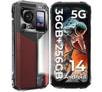 HOTWAV Hyper 7 Pro 5G Smartphone Robuste 36Go+256Go 6,6"" FHD+ 2,4K 120Hz 10800mAh 200MP Téléphone Incassable Android 14 Rouge