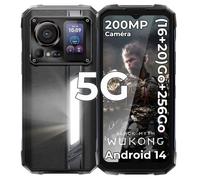 HOTWAV Hyper 7 Pro 5G Téléphone Étanche IP68 36Go (16+20) RAM /256Go ROM 6,6"" FHD+ 2,4K 120Hz 10800mAh 200MP Caméra Android 14,Noir