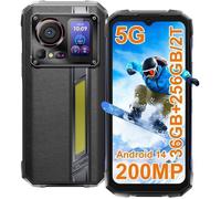 HOTWAV Hyper 7 Pro Smartphone Robuste 5G 36Go+256Go 6.6"" FHD+ 10800mAh/33W Téléphone Portable Incassable 200MP Dual SIM/NFC, Noir