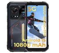 HOTWAV Hyper 7S Smartphone Robuste 5G Android 15 Écran 6,6"" HD+ 4+256Go 120Hz NFC Éclairage Camping Téléphone Etanche IP68-Noir