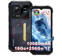 HOTWAV Hyper 7S Téléphone Portable Incassable, 16Go+256Go/TF 1To, 10800mAh, 21MP+8MP Caméra, Écran 6.6" HD+, Android 14 Smartphone Incassable, 5G Dual SIM, NFC, Face ID, OTG, GPS, Lampes de Camping