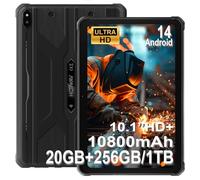 HOTWAV R10 Pro Tablette Incassable 2025-20Go + 256Go/TF 1To Android 14 Tablette, 10080mAh Battery, Écran 10.1" HD+ Tablette Tactile, 13MP+5MP, Octa Core, Dual SIM 4G, Face ID, IP68&IP69K, GPS, OTG