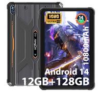 HOTWAV R8 Telephone Incasable, 12GB + 128GB/TF 1TB Tablette Tactile, 10800mAh Battery, Écran 10.1" HD+, Android 14 Tablette, 13MP+5MP/Octa-Core/Dual SIM 4G/WLAN 5G/IP68&IP69K/Face ID/GPS/OTG Orange