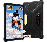 HOTWAV R9 Plus Tablette Incassable, Écran 11" 2K FHD+ Tablette Tactile, 24Go + 512Go/TF 2To Android 14 Tablette Chantier, 20080mAh, 64MP+16MP, Dual SIM 4G/WLAN 5G/Octa Core/IP68&IP69K/Face ID/GPS/OTG