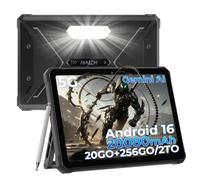 HOTWAV R9 Pro Max Tablette d'extérieur 5G Android 16, Octa-Core 16 Go + 256 Go + 2 To Tablette de chantier 11" 2K FHD+ 20080 mAh 20 W IP68/IP69K Tablettes étanches, 64 MP + 16 MP/GPS/OTG/Face ID/Dual