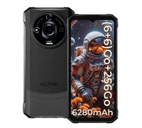 HOTWAV T7 Pro Smartphone Robuste 6Go+256Go, Écran 6,6 FHD+ Batterie 6280mAh Caméra 64MP Téléphone Android IP68 Étanche - Noir Noir