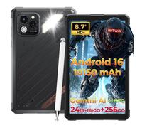 HOTWAV Tab R11 Pro Tablette Robuste Tactile Mini 8.7"" Écran Batterie 10150mAh 4G Tablette Étanche IP68 24(8+16)Go+256Go 64MP-Noir