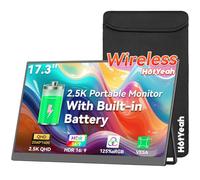 HotYeah - Moniteur Portable Sans Fil 17.3 Pouces 2.5K Supporte AirPlay Miracast Moniteur IPS Externe USB-C HDMI 2560*1440P Deuxième Affichage pour Ordinateur Portable, MacBook PC, Téléphone