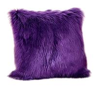 HotYou Housse Coussin de Canapé Fausse Fourrure Deluxe Decoration canapé Maison Chambre Lit Super Doux Peluche Taie d'oreiller,Violet,50 * 50CM