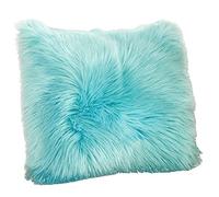 HotYou Housse Coussin de Canapé Fausse Fourrure Deluxe Decoration canapé Maison Chambre Lit Super Doux Peluche Taie d'oreiller,Bleu Clair,50 * 50CM Both Sides
