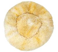HotYou Lit Peluche pour Chien de Taille Petit Moyenne Grand - Lit d'intérieur en Forme de Beignet pour Chat - Panier Rond pour Chaton,Jaune 2,80 CM(<25KG)