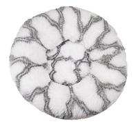 HotYou Lit Peluche pour Chien de Taille Petit Moyenne Grand - Lit d'intérieur en Forme de Beignet pour Chat - Panier Rond pour Chaton,Blanc Gris,80 CM(<25KG)