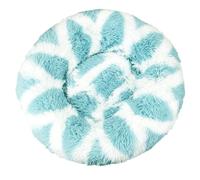 HotYou Lit Peluche pour Chien de Taille Petit Moyenne Grand - Lit d'intérieur en Forme de Beignet pour Chat - Panier Rond pour Chaton,Blanc Bleu,90 CM(<25KG)