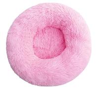 HotYou Lit Peluche pour Chien de Taille Petit Moyenne Grand - Lit d'intérieur en Forme de Beignet pour Chat - Panier Rond pour Chaton,Pink 2,80 CM(<25KG)