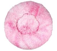 HotYou Lit Peluche pour Chien de Taille Petit Moyenne Grand - Lit d'intérieur en Forme de Beignet pour Chat - Panier Rond pour Chaton,Pink 4,80 CM（<25KG）
