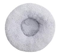 HotYou Lit Peluche pour Chien de Taille Petit Moyenne Grand - Lit d'intérieur en Forme de Beignet pour Chat - Panier Rond pour Chaton,Gris 1,80 CM(<25KG)