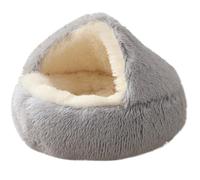 HotYou Lits pour Chats, Lit de Chien Rond. Coussin pour Chat Panier Lavable en Tissu Peluche Couffin, Fond résistant à l'eau et antidérapant,Gris 2 Peluche Longue,100 CM（<30KG
