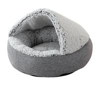 HotYou Lits pour Chats, Lit de Chien Rond. Coussin pour Chat Panier Lavable en Tissu Peluche Couffin, Fond résistant à l'eau et antidérapant,Gris,40 CM（<2.5KG