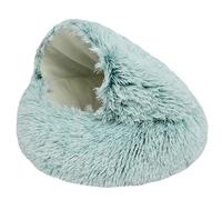 HotYou Lits pour Chats, Lit de Chien Rond. Coussin pour Chat Panier Lavable en Tissu Peluche Couffin, Fond résistant à l'eau et antidérapant,Vert 1 Peluche Courte,60 CM（<7.5KG