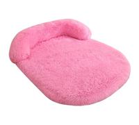 HotYou Panier pour Chien, Fausse Fourrure, Lit pour Animaux, Coussin, Canapé, Rembourrage Doux, Un Bord comme Oreiller, Housse Amovible et Lavable, Antidérapant,Pink 2,XS 55 * 40 CM（<4KG）